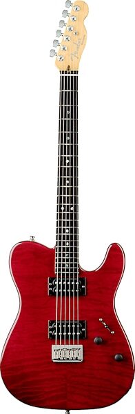 Fender American Deluxe Telecaster QMT Electric Guitar (with Case), Bing Cherry Translucent