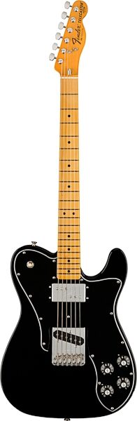Fender American Vintage II 1977 Telecaster Custom Electric Guitar, Maple Fingerboard (with Case), Black, Action Position Back