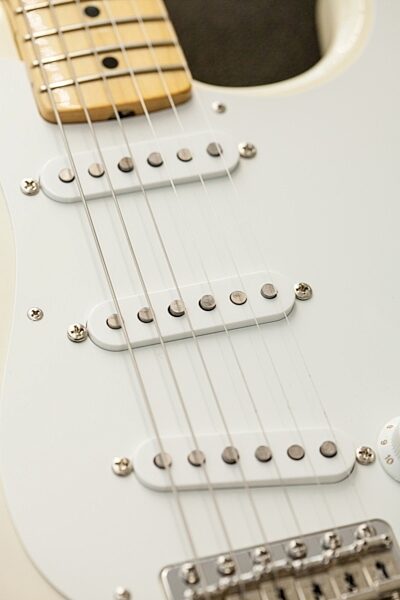 Fender American Vintage '56 Stratocaster Electric Guitar, with Maple Fingerboard and Case, Aged White Blonde Pickups