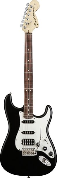 Fender Highway One Stratocaster HSS Electric Guitar (Rosewood with Gig Bag), Flat Black