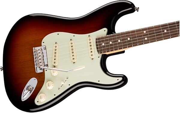 Fender American Pro Stratocaster Electric Guitar, Rosewood Fingerboard (with Case), 3-Color Sunburst Body Right