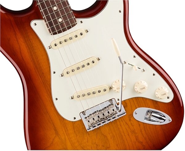 Fender American Pro Stratocaster Electric Guitar, Rosewood Fingerboard (with Case), 3-Color Sunburst View 2