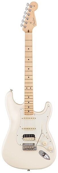 Fender American Pro Stratocaster HSS ShawBucker Electric Guitar, Maple Fingerboard (with Case), Olympic White