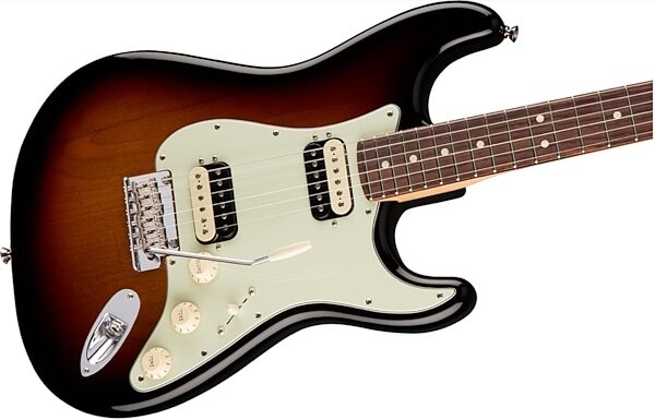 Fender American Pro Stratocaster HH ShawBucker Electric Guitar, Rosewood Fingerboard (with Case), 3-Color Sunburst View 2