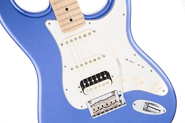 Fender American Standard Stratocaster HSS Shawbucker Electric Guitar, Maple Fingerboard (with Case), Body Closeup