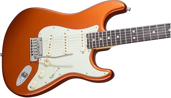 Fender American Elite Stratocaster Electric Guitar (Rosewood, with Case), Autumn Blaze Closeup