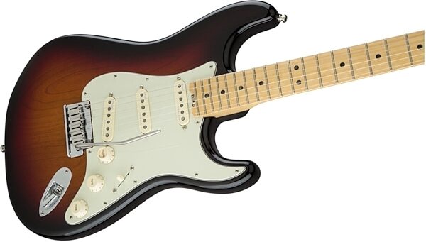 Fender American Elite Stratocaster Electric Guitar (Maple, with Case), 3-Color Sunburst Body Right
