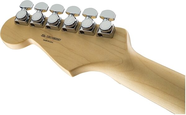 Fender American Elite Stratocaster Electric Guitar (Maple, with Case), 3-Color Sunburst Headstock Back
