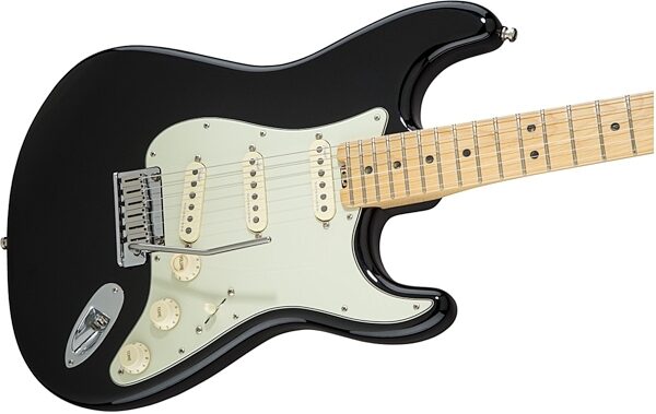 Fender American Elite Stratocaster Electric Guitar (Maple, with Case), Mystic Black Body Right