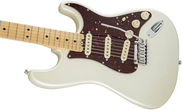 Fender American Elite Stratocaster Electric Guitar (Maple, with Case), Olympic Pearl Body Left