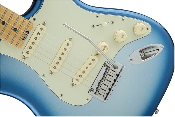 Fender American Elite Stratocaster Electric Guitar (Maple, with Case), Skyburst Metallic Body Closeup