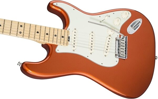 Fender American Elite Stratocaster Electric Guitar (Maple, with Case), Autumn Blaze Body Left
