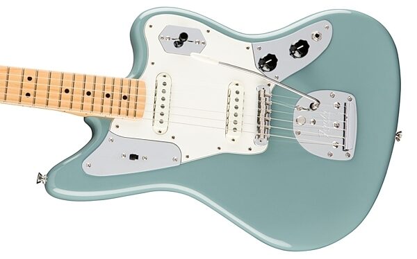 Fender American Pro Jaguar Electric Guitar, Maple Fingerboard (with Case), Sonic Gray View 1