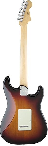 Fender American Elite Stratocaster Electric Guitar, Left-Handed (Maple, with Case), 3-Tone Sunburst Back