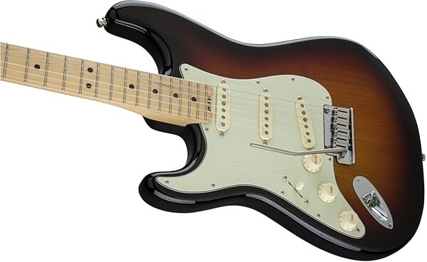 Fender American Elite Stratocaster Electric Guitar, Left-Handed (Maple, with Case), 3-Tone Sunburst Body Left