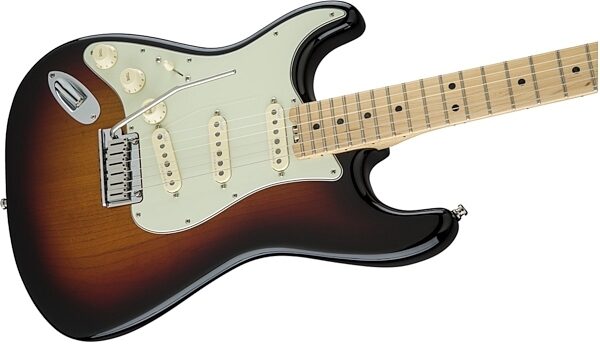 Fender American Elite Stratocaster Electric Guitar, Left-Handed (Maple, with Case), 3-Tone Sunburst Body Right