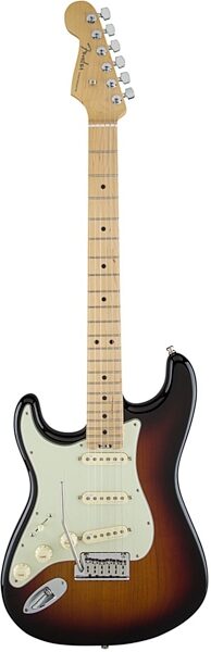 Fender American Elite Stratocaster Electric Guitar, Left-Handed (Maple, with Case), 3-Tone Sunburst