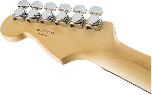 Fender American Elite Stratocaster HSS Shawbucker Electric Guitar (Rosewood, with Case), 3-Tone Sunburst Headtock Back