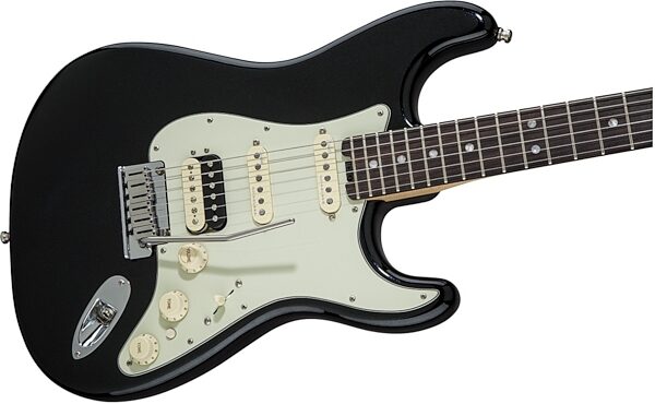 Fender American Elite Stratocaster HSS Shawbucker Electric Guitar (Rosewood, with Case), Black Right
