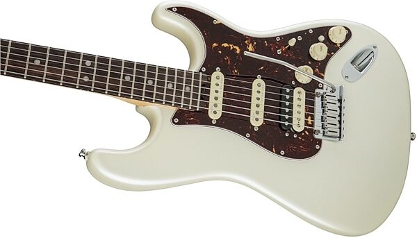 Fender American Elite Stratocaster HSS Shawbucker Electric Guitar (Rosewood, with Case), Olympic White Body Left