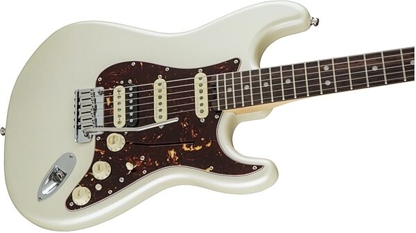 Fender American Elite Stratocaster HSS Shawbucker Electric Guitar (Rosewood, with Case), Olympic White Body Right