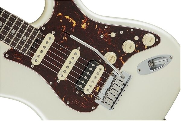 Fender American Elite Stratocaster HSS Shawbucker Electric Guitar (Rosewood, with Case), Olympic White Front Body
