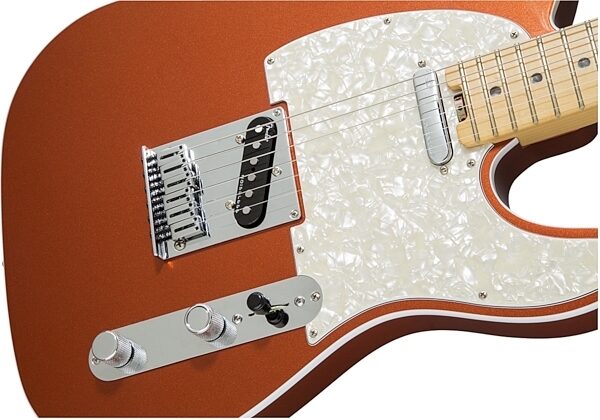 Fender American Elite Telecaster Electric Guitar (Maple, with Case), Autumn Blaze Metallic Front Body