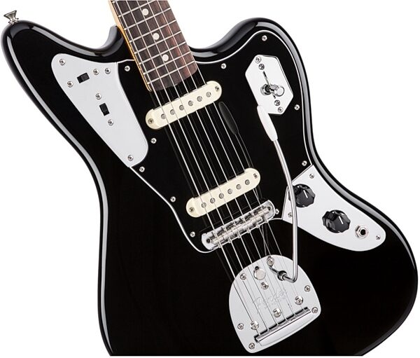Fender Johnny Marr Jaguar Electric Guitar (with Case), Black Body Front