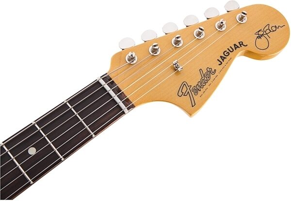 Fender Johnny Marr Jaguar Electric Guitar (with Case), Black Headstock Front