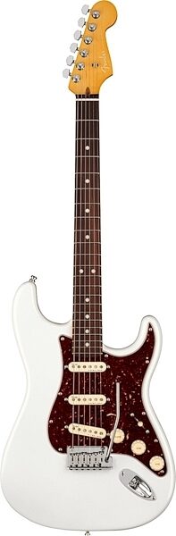 Fender American Ultra Stratocaster Electric Guitar, Rosewood Fingerboard (with Case), Arctic Pearl, USED, Blemished, Main