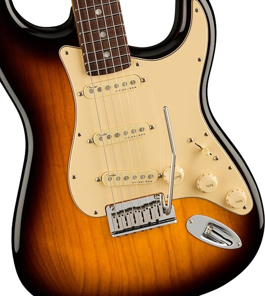 Fender American Ultra Luxe Stratocaster Electric Guitar (with Case), 2-Color Sunburst, Open Box (Good), Action Position Back