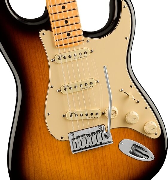 Fender American Ultra Luxe Stratocaster Electric Guitar, Maple Fingerboard (with Case), Action Position Back