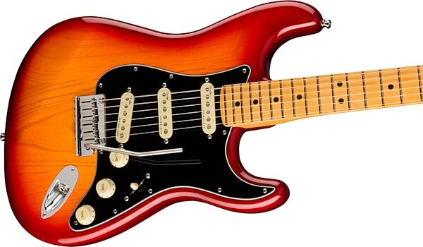 Fender American Ultra Luxe Stratocaster Electric Guitar, Maple Fingerboard (with Case), Action Position Back