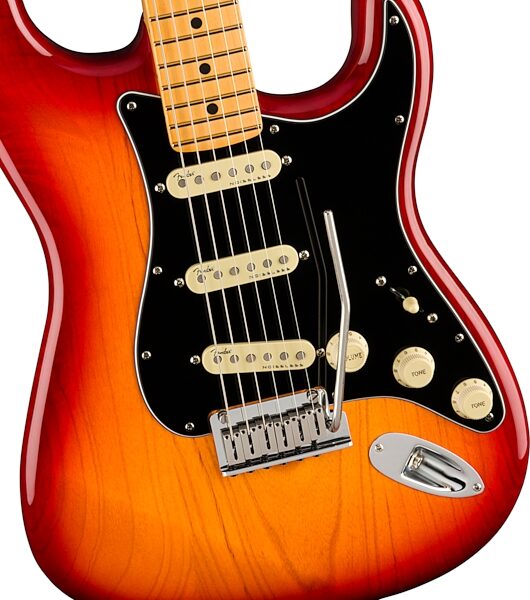 Fender American Ultra Luxe Stratocaster Electric Guitar, Maple Fingerboard (with Case), Action Position Back