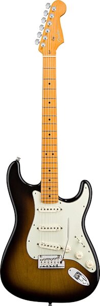 Fender American Deluxe Stratocaster V Neck Electric Guitar (Maple with Case), 2-Color Sunburst