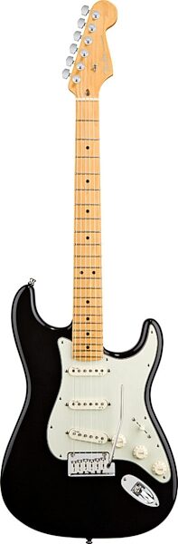 Fender American Deluxe Stratocaster V Neck Electric Guitar (Maple with Case), Black