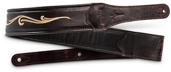 Taylor Spring Vine 2.5" Leather Guitar Strap, Chocolate Brown, Main--TW-Straps-4124-25