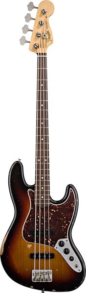 Fender Road Worn '60s Jazz Electric Bass (with Gig Bag), 3-Tone Sunburst