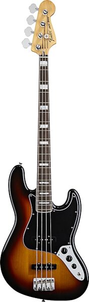 Fender '70s Jazz Electric Bass (Rosewood with Gig Bag), 3-Color Sunburst