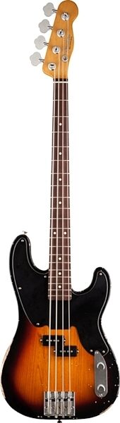 Fender Mike Dirnt Roadworn Precision Electric Bass, Rosewood Fingerboard (with Case), 3-Color Sunburst