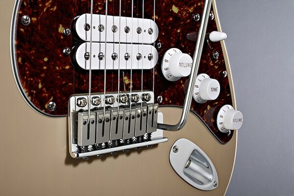Fender Deluxe Power Stratocaster Electric Guitar (Maple, with Gig Bag), Tremolo Closeup