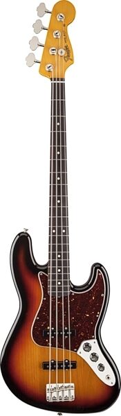Fender Classic '60s Jazz Lacquer Electric Bass, Rosewood Fingerboard (with Case), 3-Color Sunburst