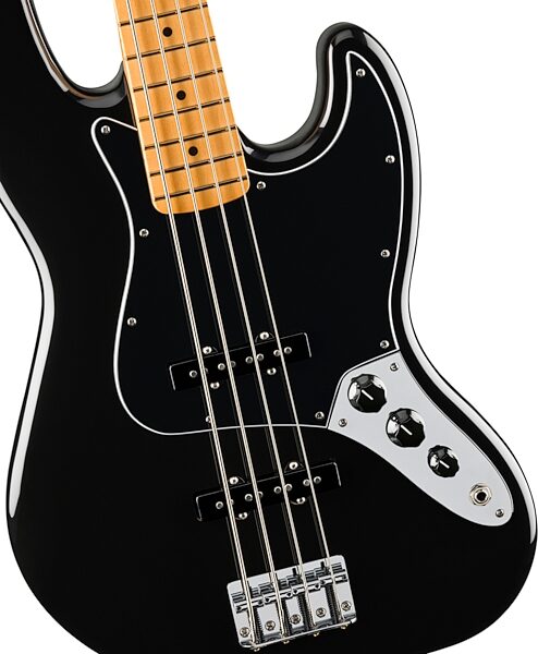 Fender Player II Jazz Electric Bass, with Maple Fingerboard, Black, Action Position Back