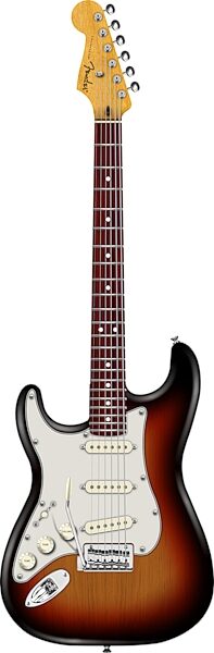 Fender Player II Stratocaster Electric Guitar, Left-Handed (with Rosewood Fingerboard), 3-Color Sunburst, Action Position Back