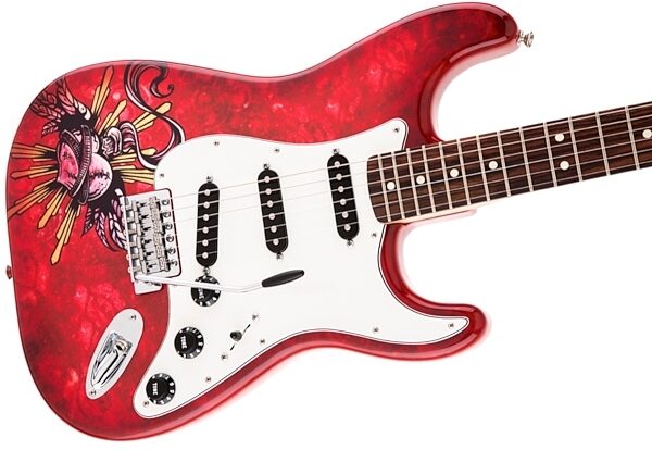 Fender Special Edition David Lozeau Stratocaster Electric Guitar (with Gig Bag), Sacred Heart Body