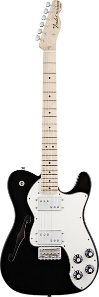 Fender Classic Player Telecaster Thinline Deluxe Electric Guitar (with Gig Bag), Black