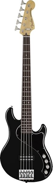Fender Deluxe Dimension V 5-String Electric Bass, with Rosewood Fingerboard and Gig Bag, Black