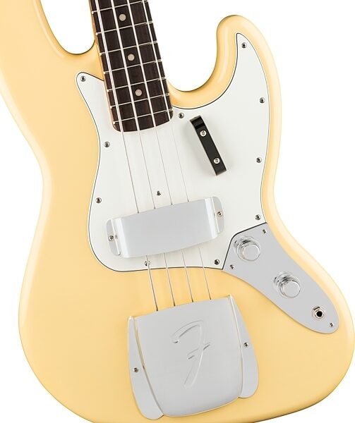 Fender Limited Edition Laura Lee Jazz Electric Bass, Rosewood Fingerboard (with Gig Bag), Vintage White, Action Position Back