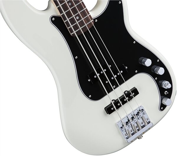 Fender Deluxe Active Special Precision Electric Bass, Rosewood Fingerboard (with Gig Bag), Olympic White Front