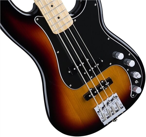 Fender Deluxe Active Precision Special Electric Bass (Maple, with Gig Bag), 3-Color Sunburst Front Body